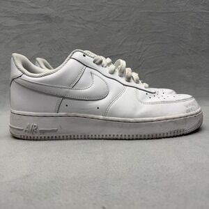 Nike Air Force 1 '07 Shoes Mens Size‎ 9.5 White Leather Low Top CW2288-111